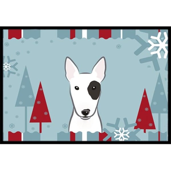 Carolines Treasures BB1705MAT Winter Holiday Bull Terrier Indoor & Outdoor Mat; 18 x 27 in. BB1705MAT - main